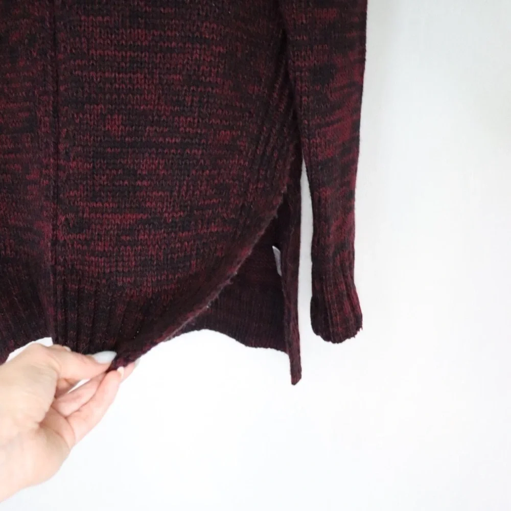 JOHN + JENN Burgundy Cable Knit Turtleneck Sweater - Picture 6 of 13